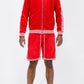 WEIV Men's Full Size Velour Zip Up Jacket and Shorts Set