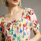 Umgee Floral Print Puff Sleeve Mini Dress-Get You Some Sun